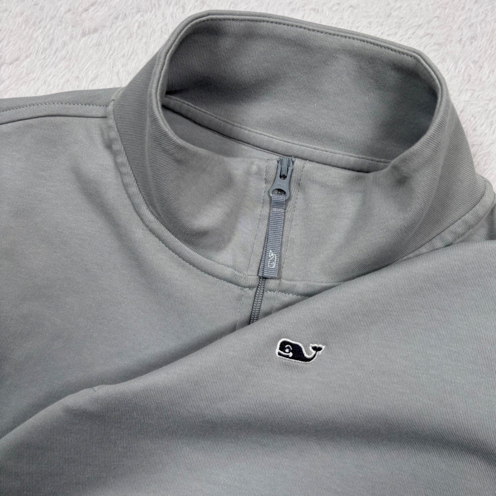 Vineyard Vines Jersey 1/4 Zip Mens M Barracuda Gry Cotton Pullover 1k0308 New